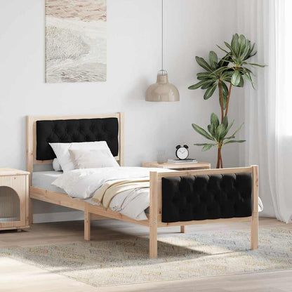 Bedframe met hoofdeinde Zwart 75 x 190 cm Stof