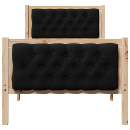 Bedframe met hoofdeinde Zwart 75 x 190 cm Stof