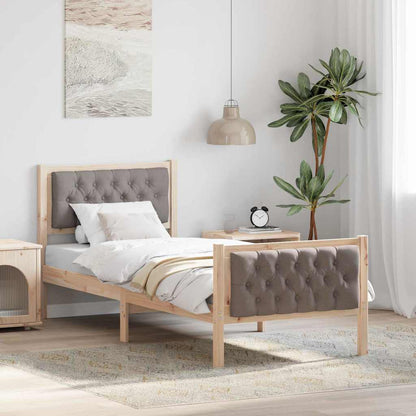 Bedframe met hoofdeinde Taupe 75 x 190 cm Stof