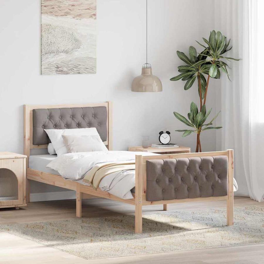 Bedframe met hoofdeinde Taupe 75 x 190 cm Stof