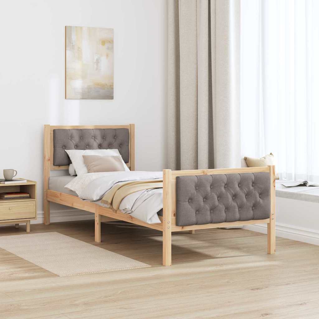 Bedframe met hoofdeinde Taupe 75 x 190 cm Stof