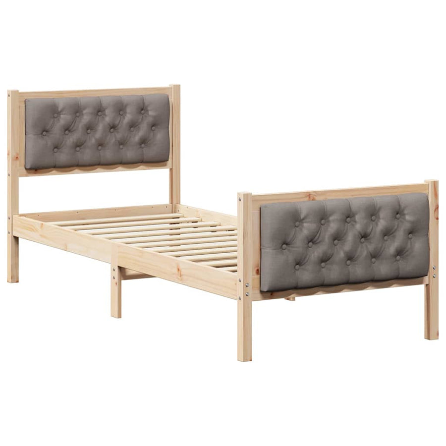 Bedframe met hoofdeinde Taupe 75 x 190 cm Stof