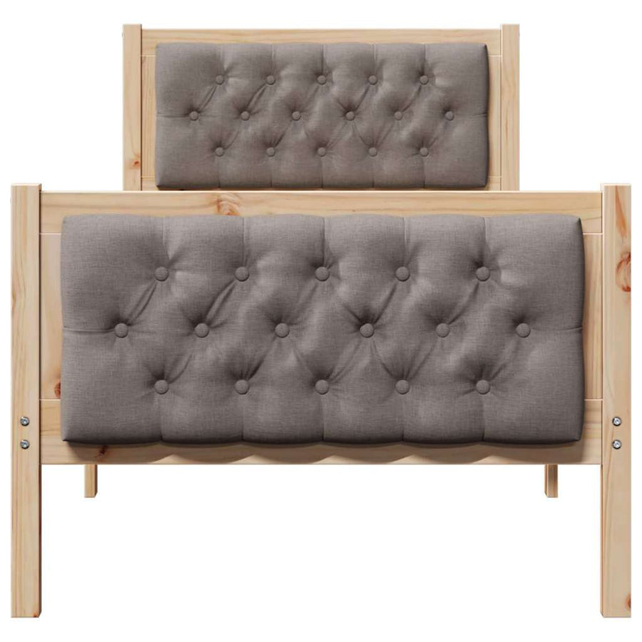 Bedframe met hoofdeinde Taupe 75 x 190 cm Stof