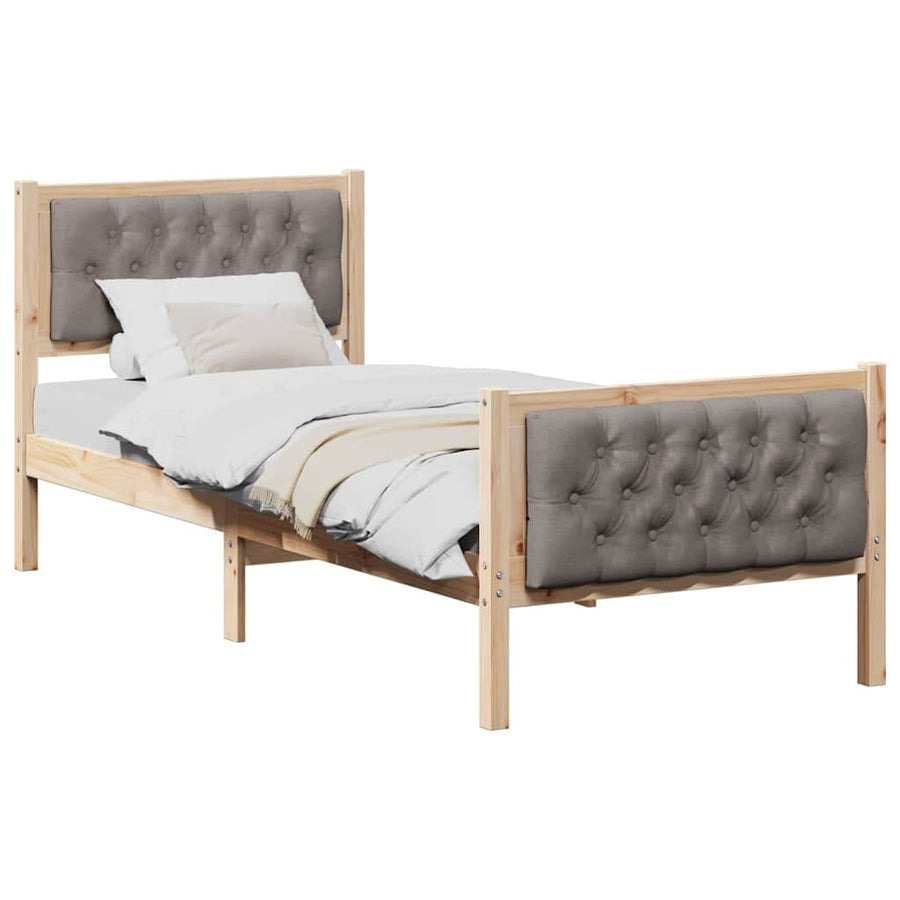 Bedframe met hoofdeinde Taupe 75 x 190 cm Stof
