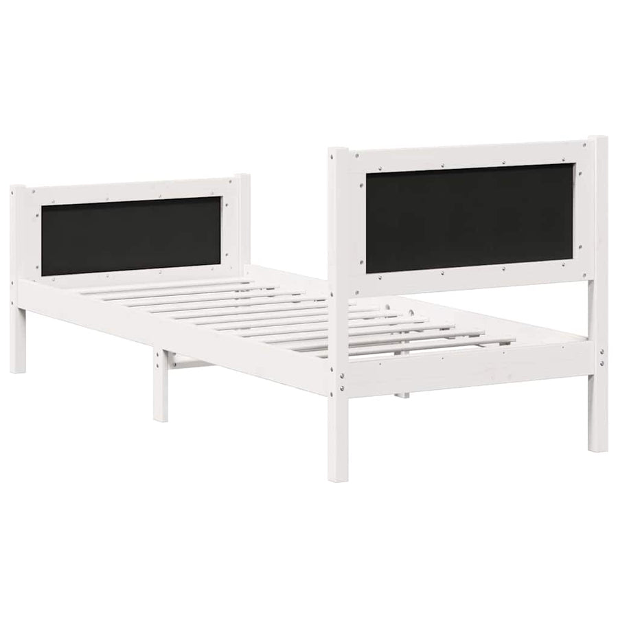 Bedframe met hoofdeinde Lichtgrijs 75 x 190 cm Stof
