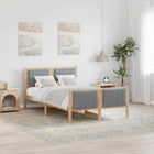 Bed Frame Brown and Light Gray 120 x 200 cm Solid Pine Wood