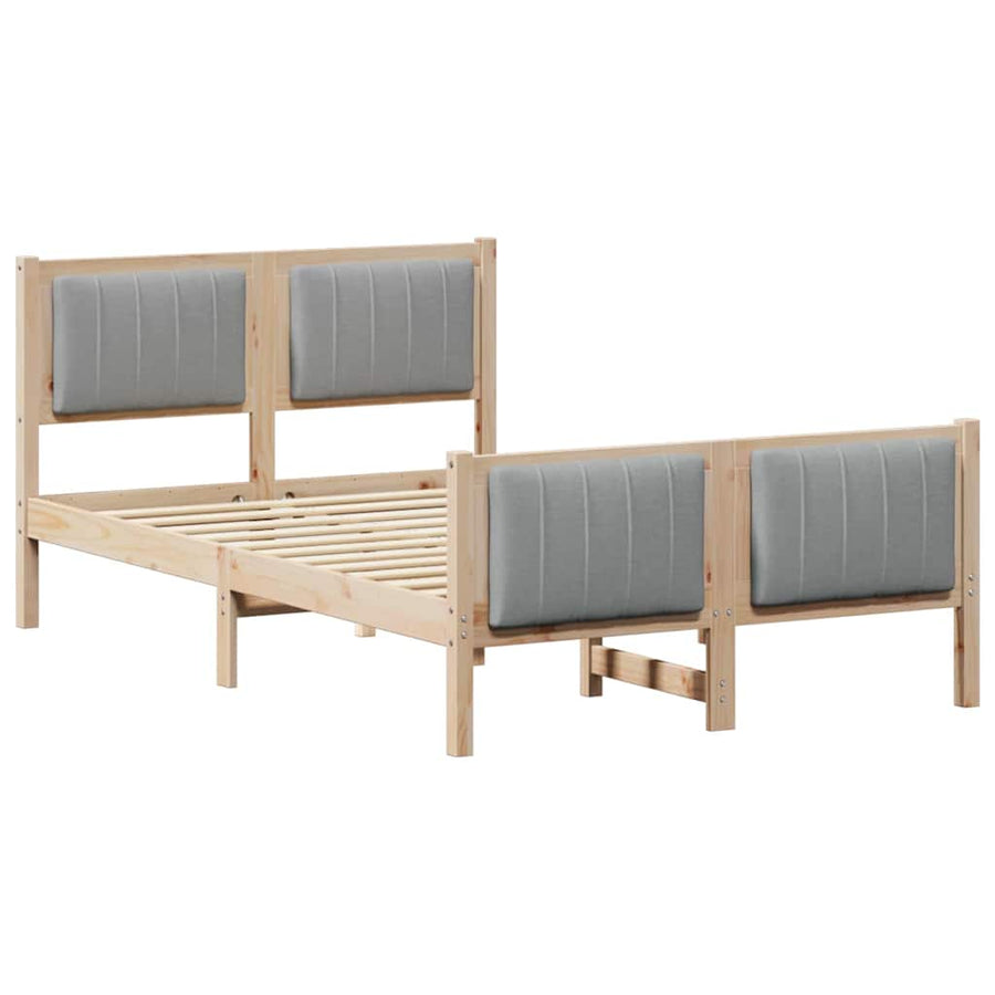 Bedframe Bruin en lichtgrijs 120 x 200 cm Massief grenenhout