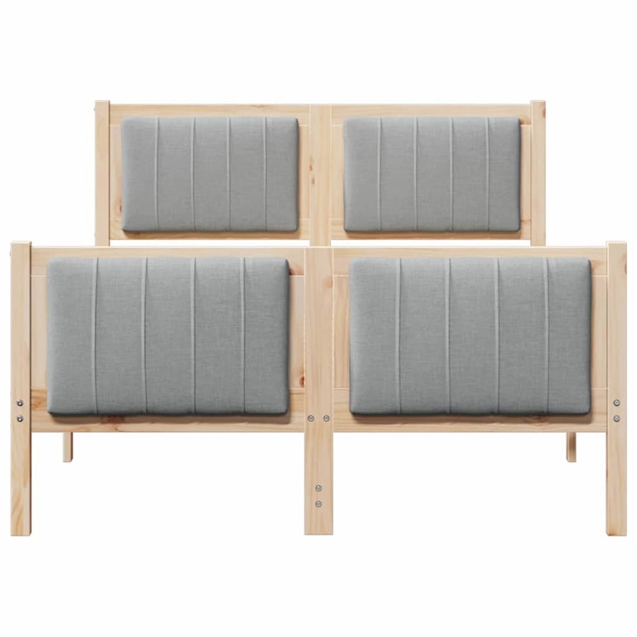 Bedframe Bruin en lichtgrijs 120 x 200 cm Massief grenenhout