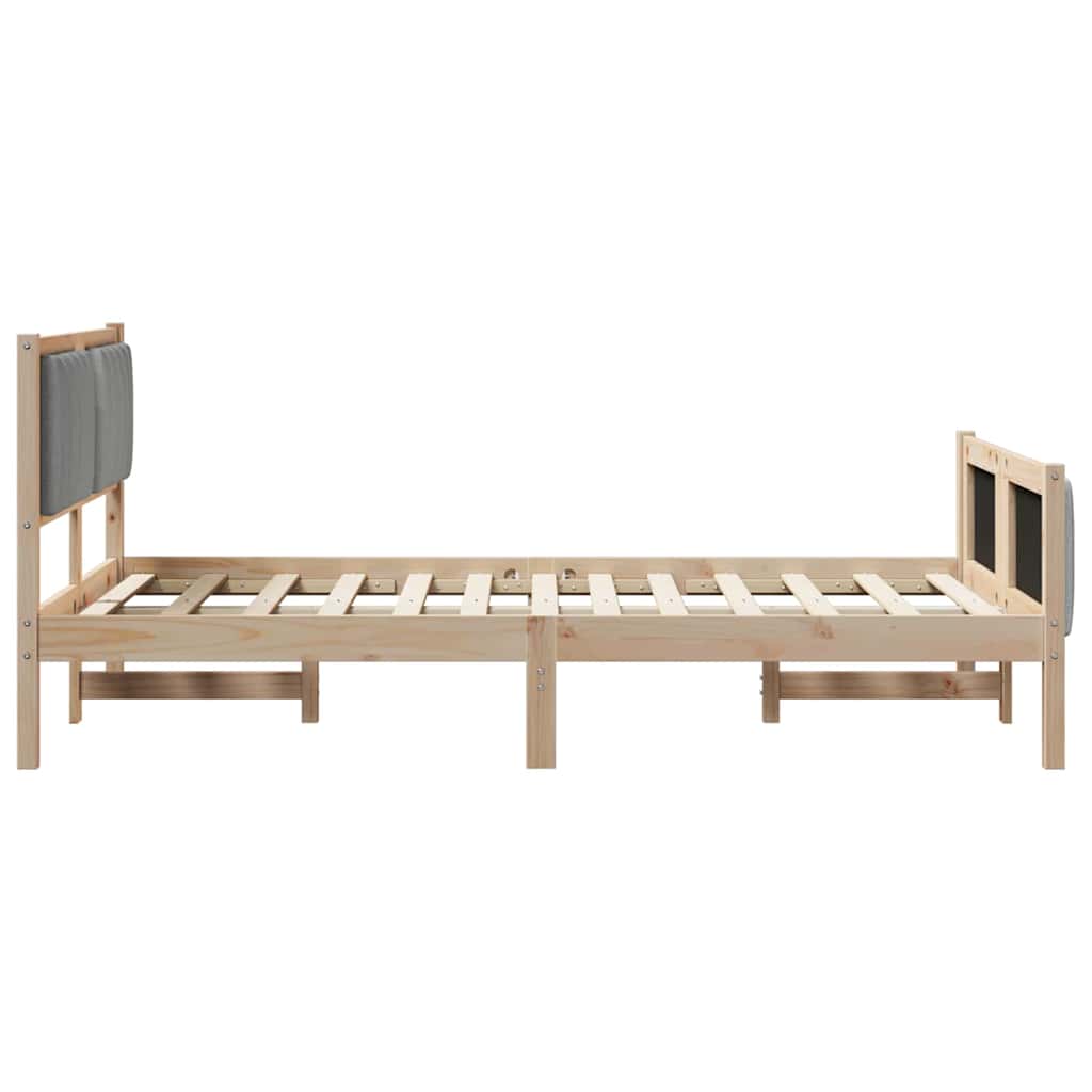 Bedframe Bruin en lichtgrijs 120 x 200 cm Massief grenenhout