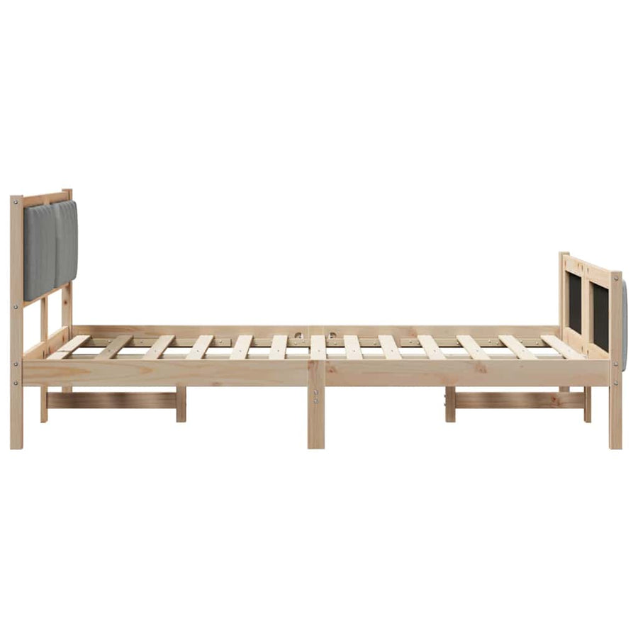 Bedframe Bruin en lichtgrijs 120 x 200 cm Massief grenenhout