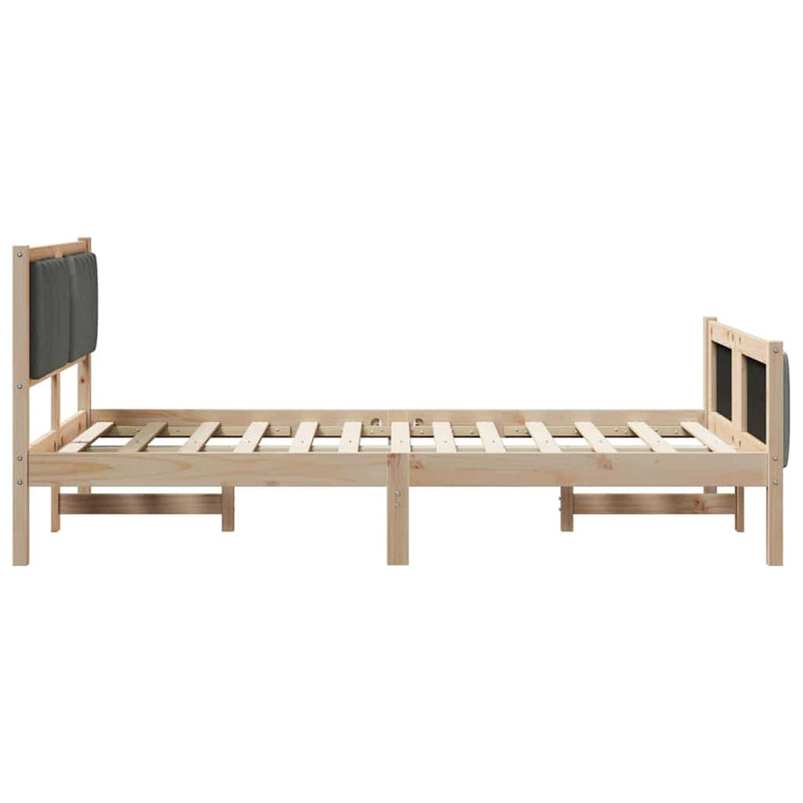 Bedframe Bruin en donkergrijs 120 x 200 cm Massief grenenhout