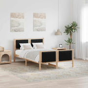 Bedframe 120x200 cm massief grenenhout bruin zwart