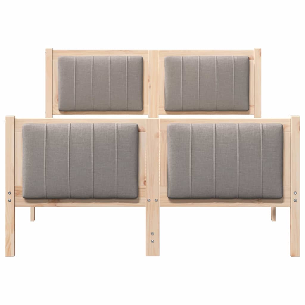 Bedframe Bruin en taupe 120 x 200 cm Massief grenenhout
