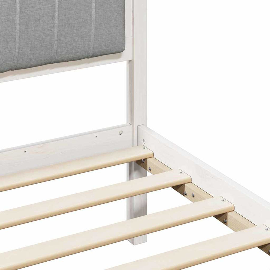 Bedframe Wit en lichtgrijs 120 x 200 cm Massief grenenhout