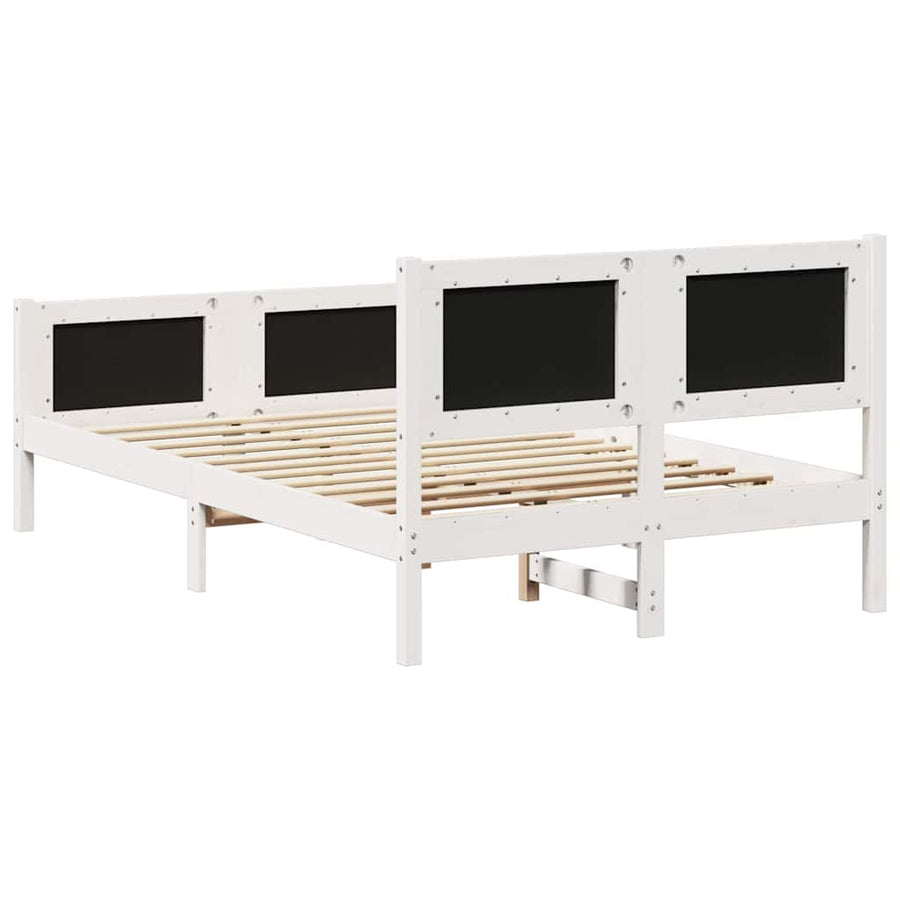 Bedframe Wit en lichtgrijs 120 x 200 cm Massief grenenhout