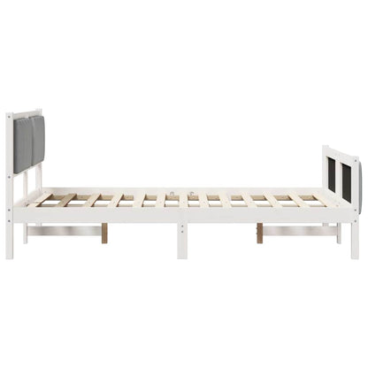 Bedframe Wit en lichtgrijs 120 x 200 cm Massief grenenhout
