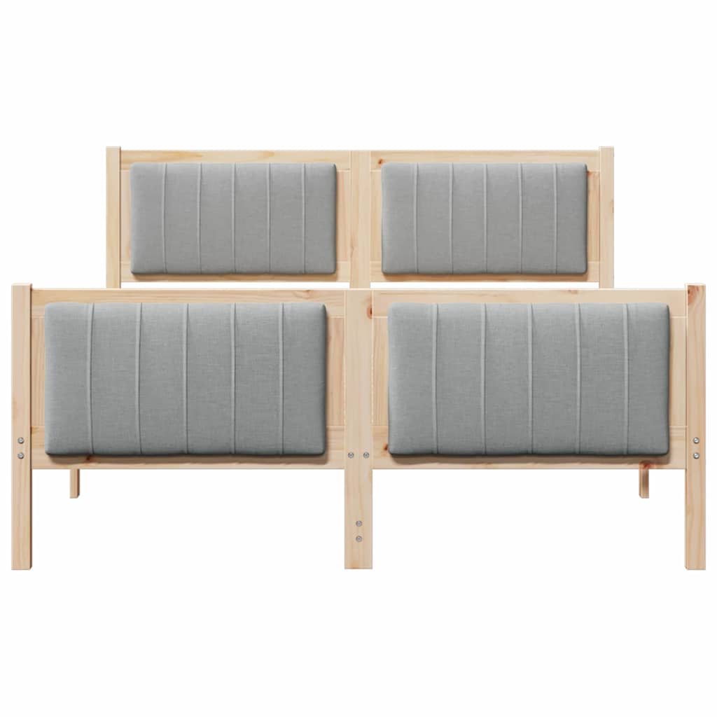 Bedframe Bruin en lichtgrijs 135 x 190 cm Massief grenenhout
