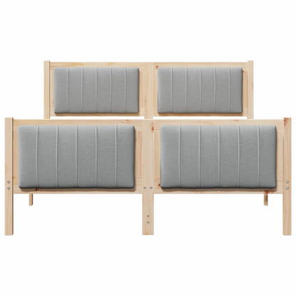 Bedframe Bruin en lichtgrijs 135 x 190 cm Massief grenenhout