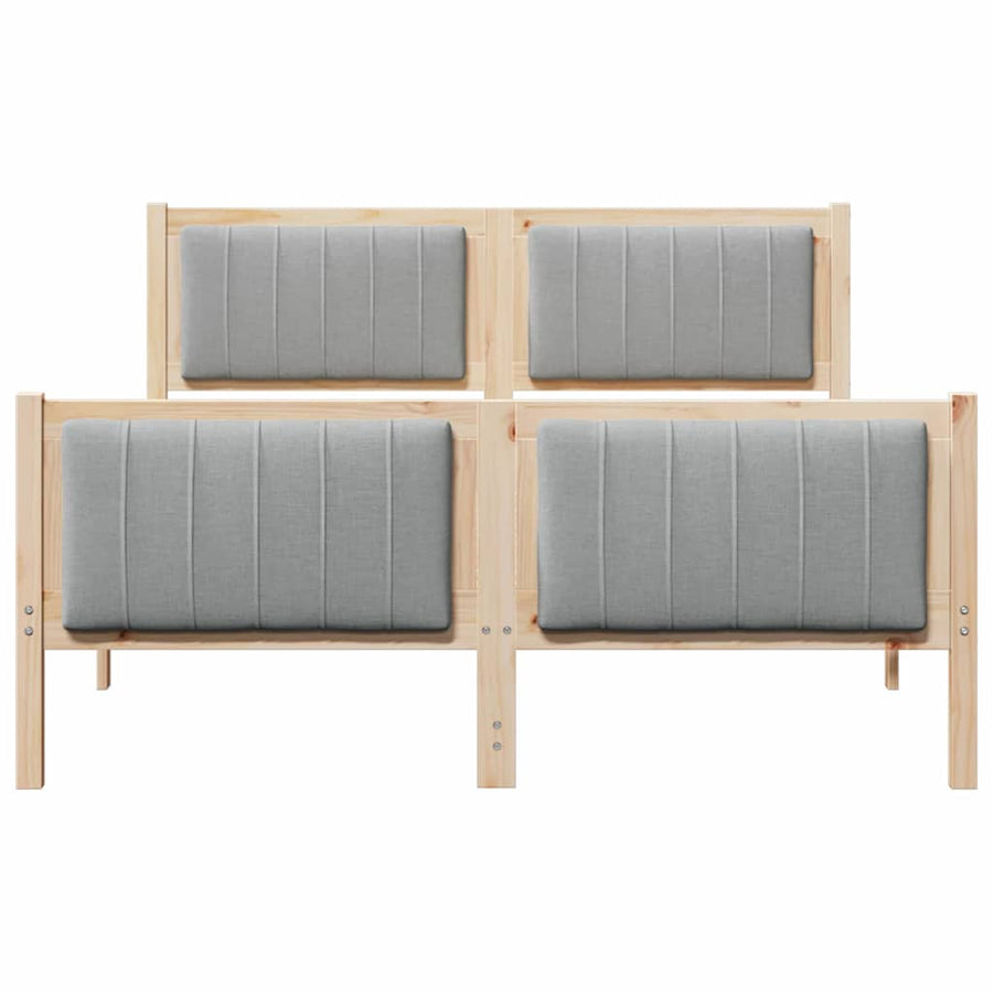 Bedframe Bruin en lichtgrijs 135 x 190 cm Massief grenenhout