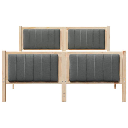 Bedframe Bruin en donkergrijs 135 x 190 cm Massief grenenhout
