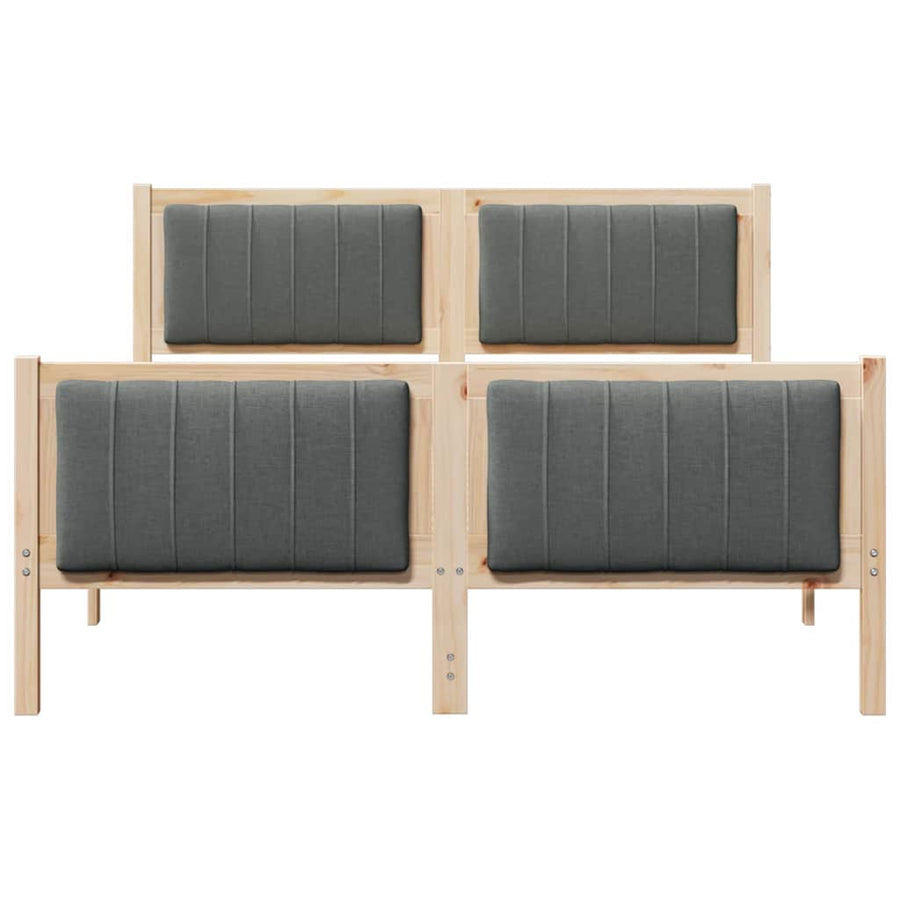 Bedframe Bruin en donkergrijs 135 x 190 cm Massief grenenhout