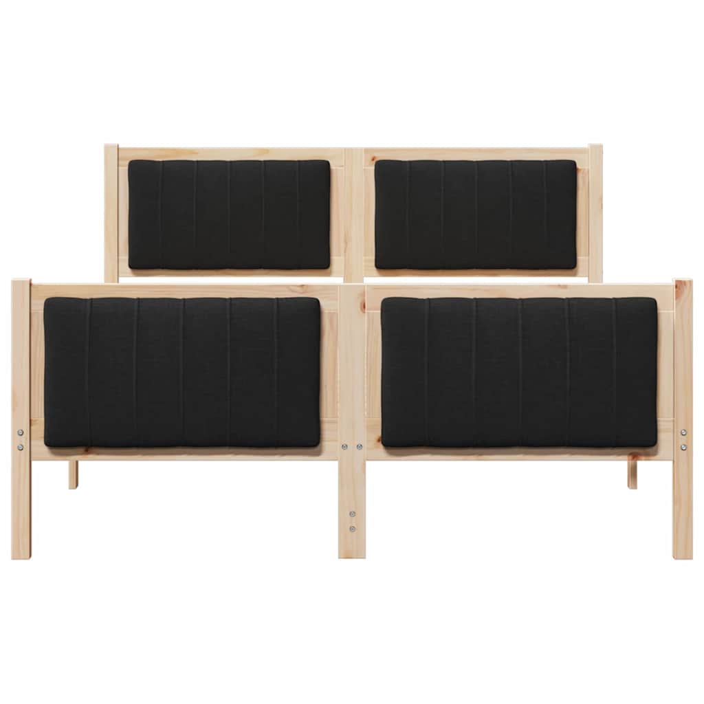 Bedframe Bruin en zwart 135 x 190 cm Massief grenenhout
