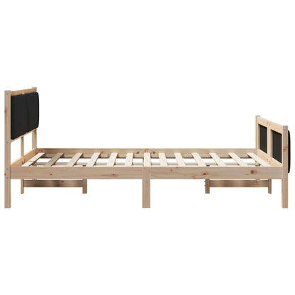 Bedframe Bruin en zwart 135 x 190 cm Massief grenenhout