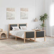 Bedframe 120x190 cm massief grenenhout bruin donkergrijs