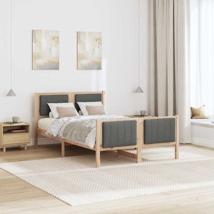 Bedframe Bruin en donkergrijs 120 x 190 cm Massief grenenhout