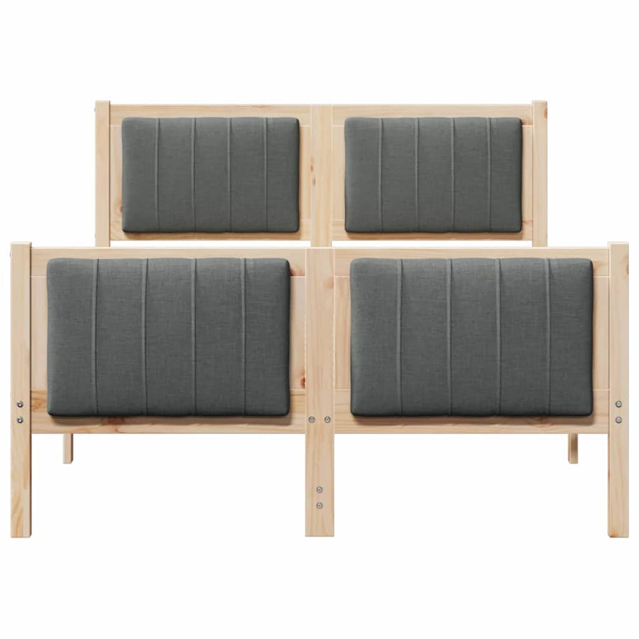 Bedframe Bruin en donkergrijs 120 x 190 cm Massief grenenhout