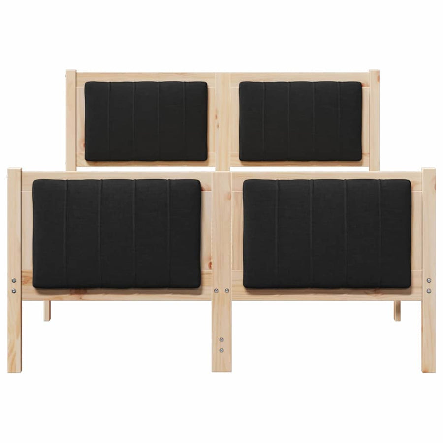 Bedframe Bruin en zwart 120 x 190 cm Massief grenenhout