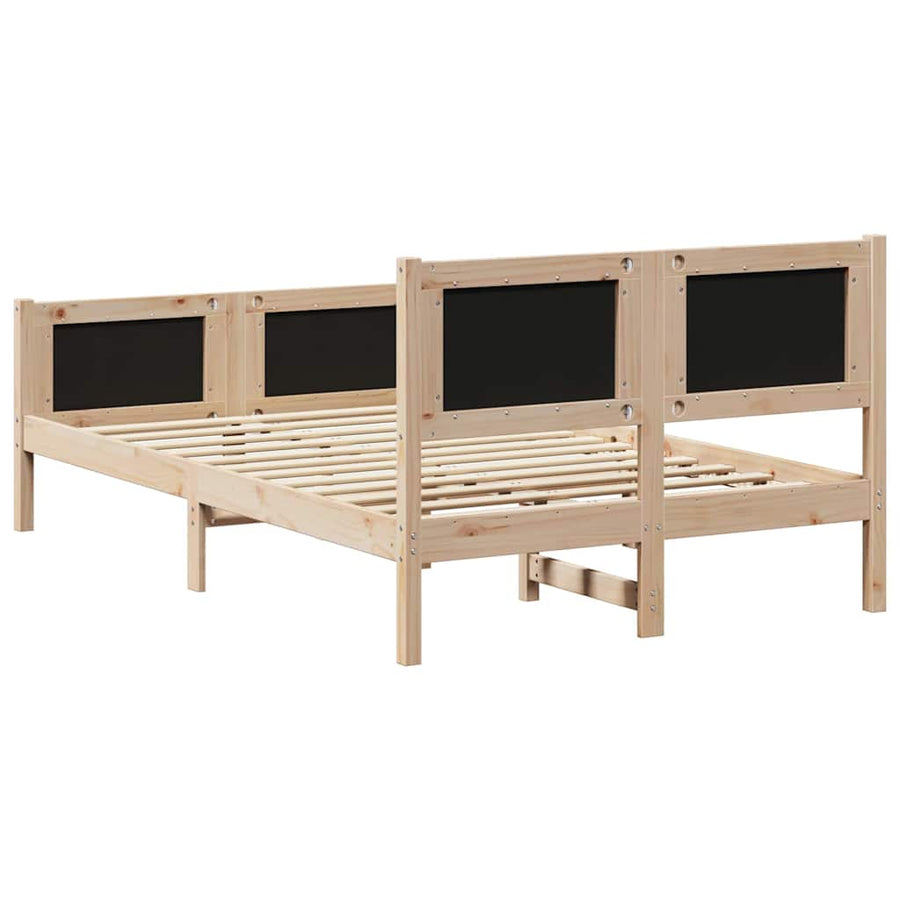 Bedframe Bruin en taupe 120 x 190 cm Massief grenenhout