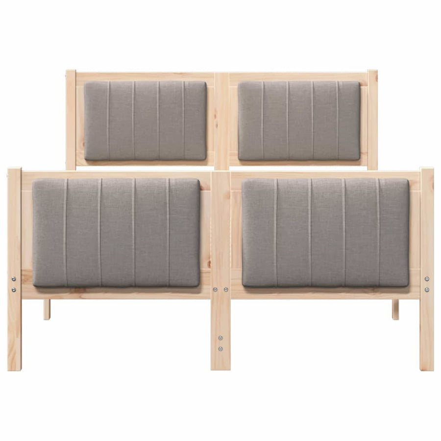 Bedframe Bruin en taupe 120 x 190 cm Massief grenenhout