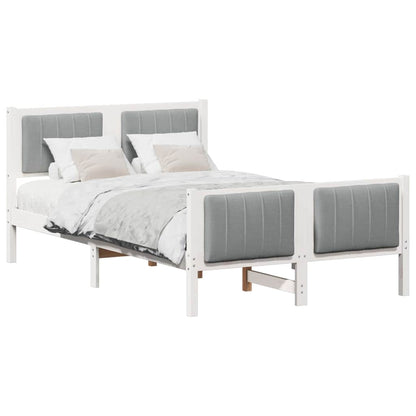 Bedframe Wit en lichtgrijs 120 x 190 cm Massief grenenhout