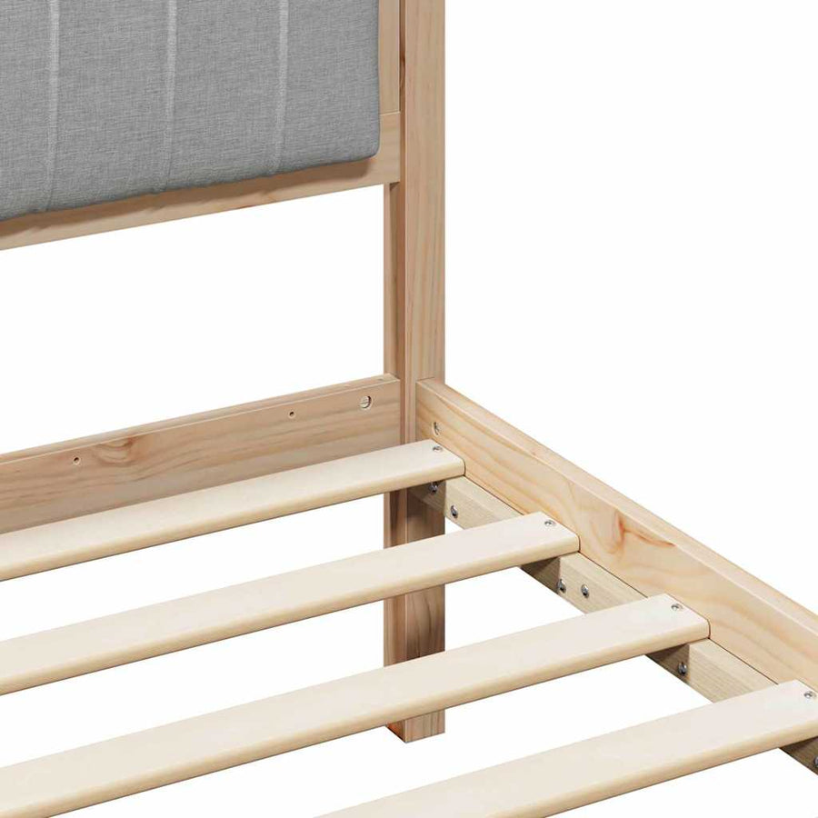 Bedframe Bruin en lichtgrijs 100 x 200 cm Massief grenenhout