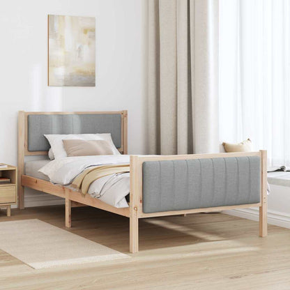 Bedframe Bruin en lichtgrijs 100 x 200 cm Massief grenenhout