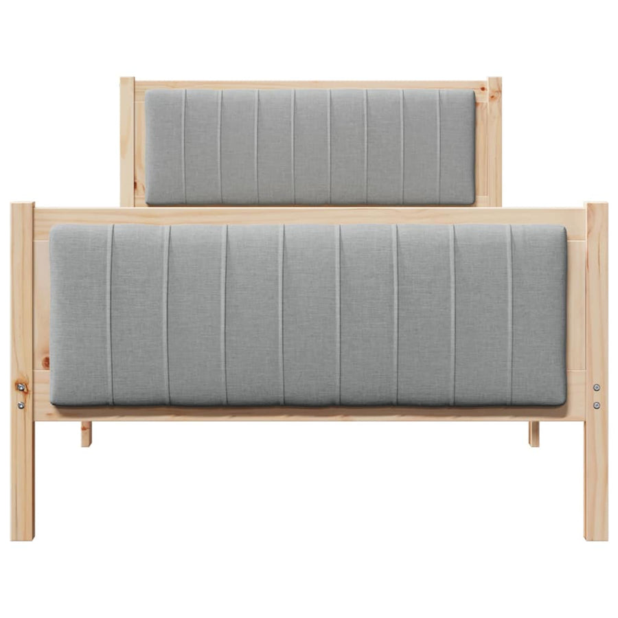 Bedframe Bruin en lichtgrijs 100 x 200 cm Massief grenenhout