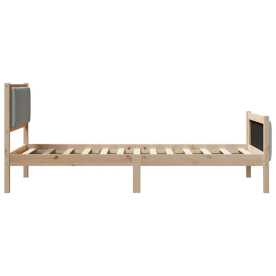 Bedframe Bruin en lichtgrijs 100 x 200 cm Massief grenenhout