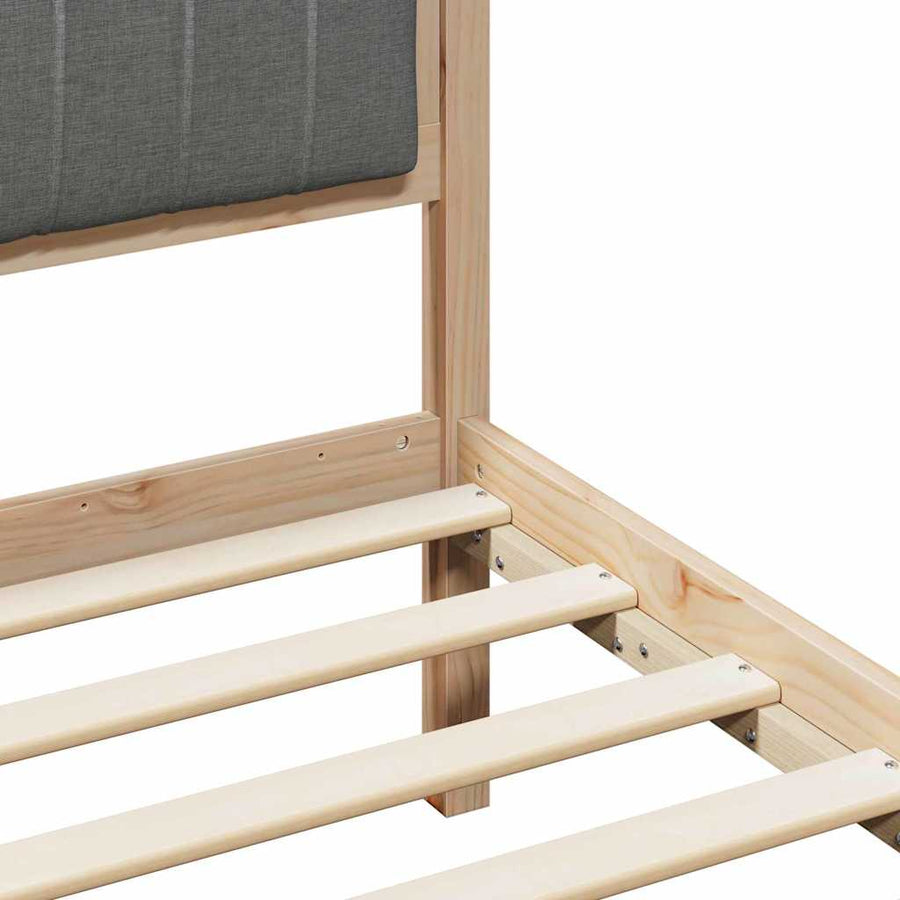 Bedframe Bruin en donkergrijs 100 x 200 cm Massief grenenhout