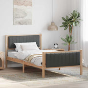 Bedframe 100x200 cm massief grenenhout bruin donkergrijs