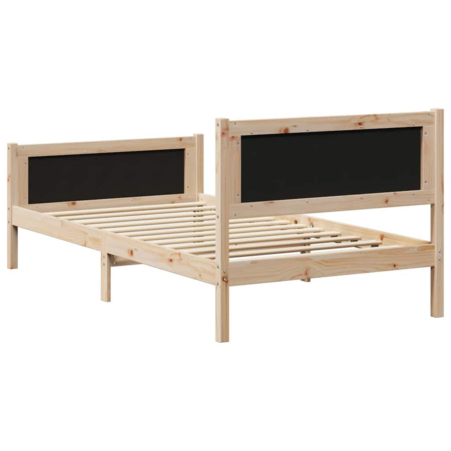 Bedframe Bruin en donkergrijs 100 x 200 cm Massief grenenhout