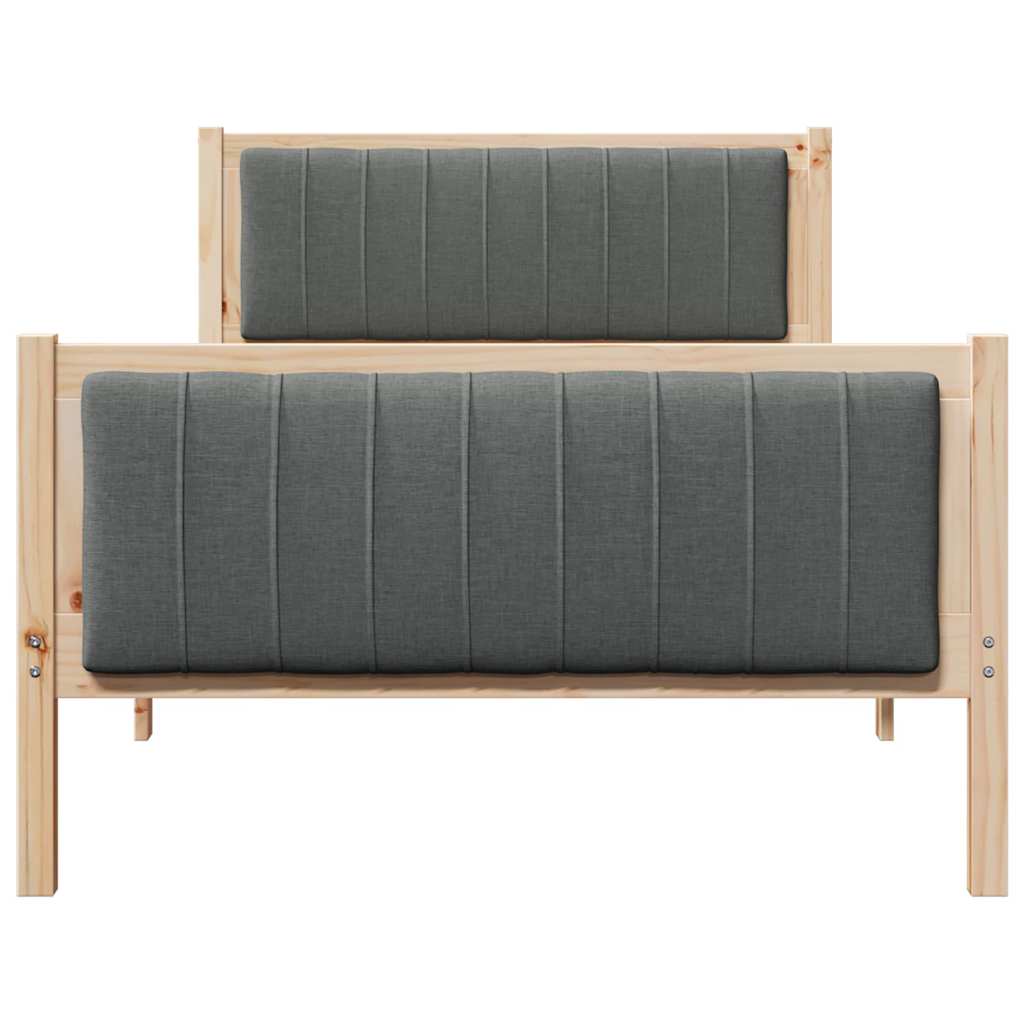 Bedframe Bruin en donkergrijs 100 x 200 cm Massief grenenhout