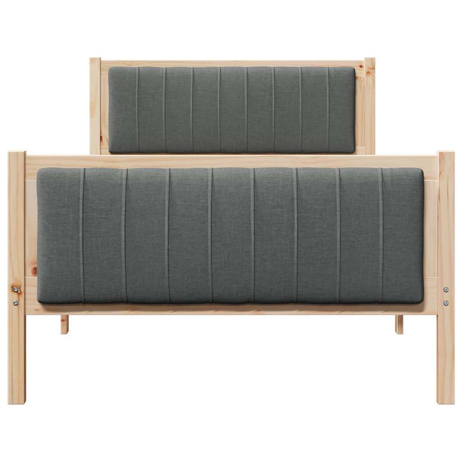 Bedframe Bruin en donkergrijs 100 x 200 cm Massief grenenhout