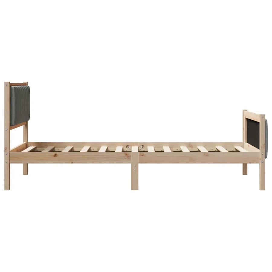 Bedframe Bruin en donkergrijs 100 x 200 cm Massief grenenhout