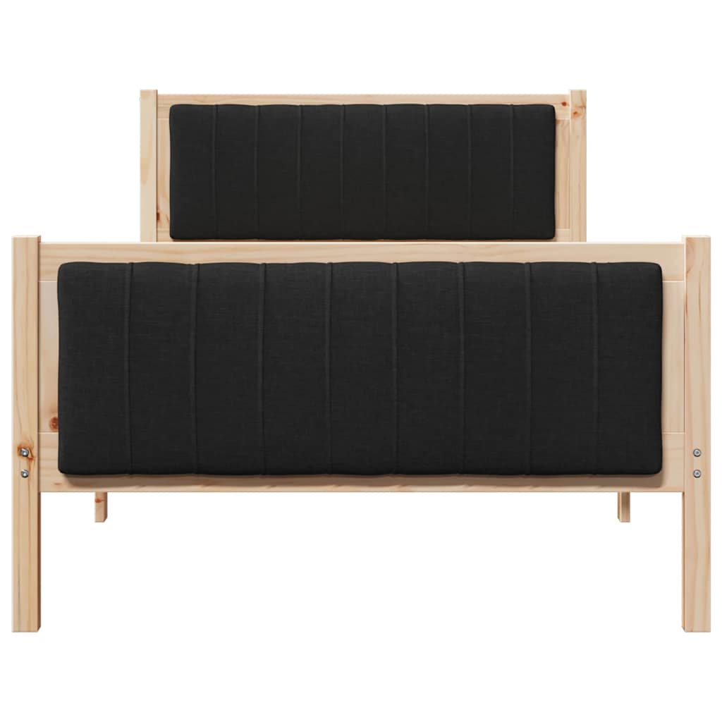 Bedframe Bruin en zwart 100 x 200 cm Massief grenenhout