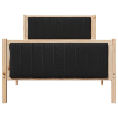Bedframe Bruin en zwart 100 x 200 cm Massief grenenhout