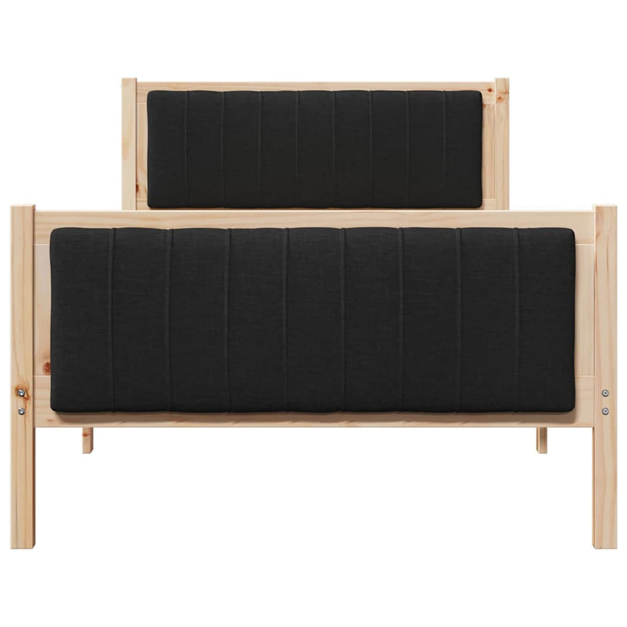Bedframe Bruin en zwart 100 x 200 cm Massief grenenhout