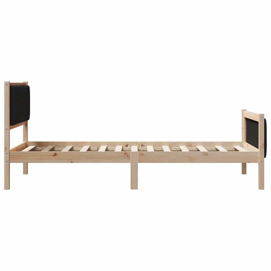 Bedframe Bruin en zwart 100 x 200 cm Massief grenenhout