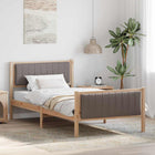 Bedframe 100x200 cm massief grenenhout bruin taupe