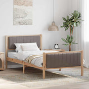 Bedframe 100x200 cm massief grenenhout bruin taupe